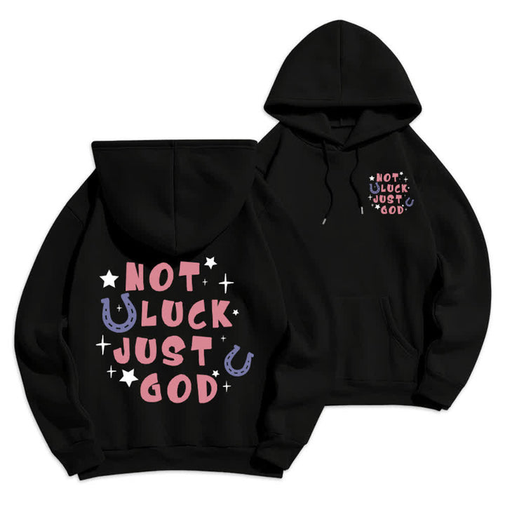 Christianartworkshop Not Luck Just God Fleece Lined Graphic Hoodie - Black - 2XL - image 6