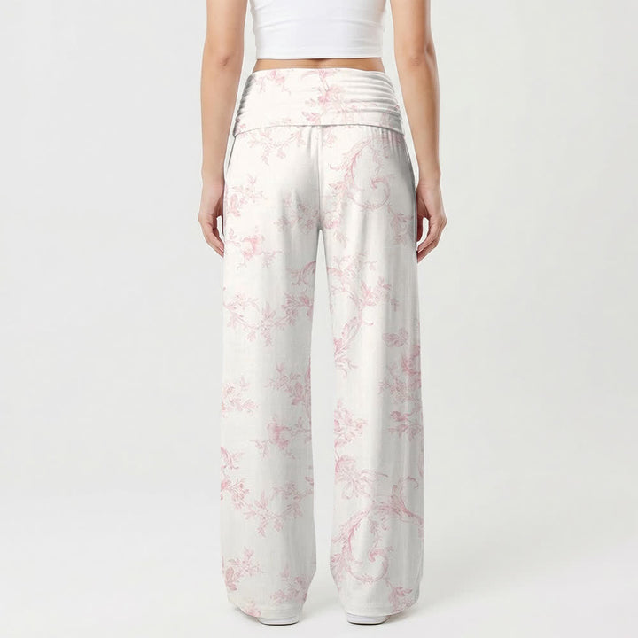 Christianartworkshop Marian Bloom Fold Over Lounge Wide Leg Pants - image 2