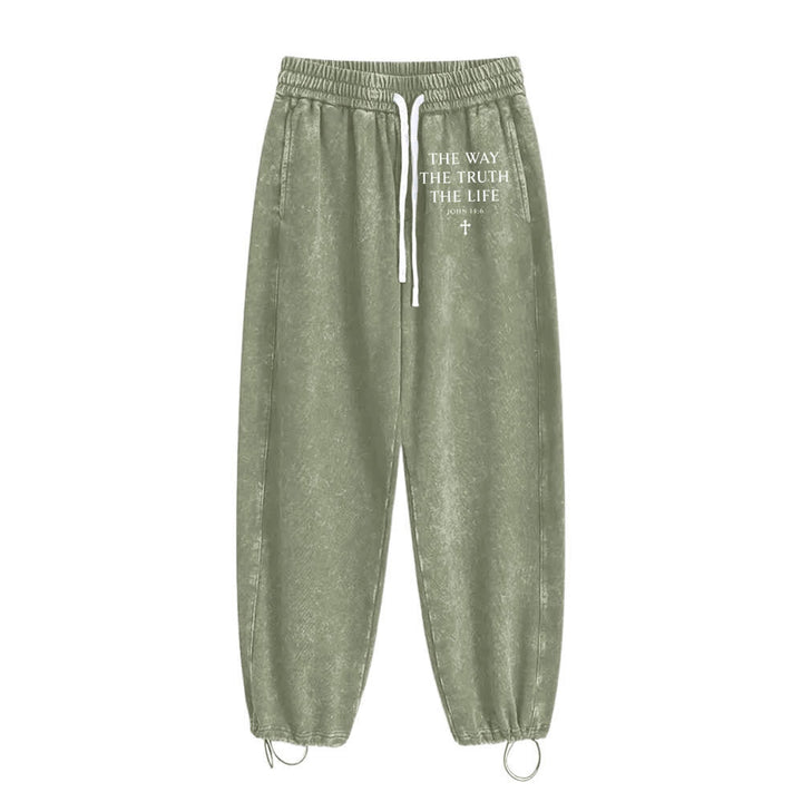Christianartworkshop The Way The Truth The Life Washed Sweatpants - image 14