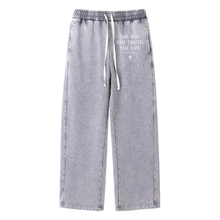 Christianartworkshop The Way The Truth The Life Washed Sweatpants - Grey - 2XL - image 9