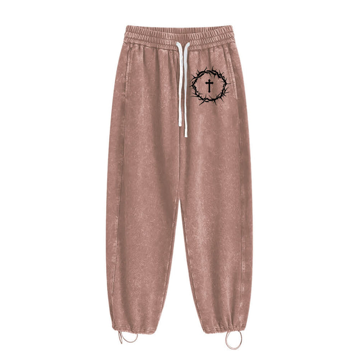 Christianartworkshop Thorn Cross Relaxed Fit Washed Sweatpants - image 16