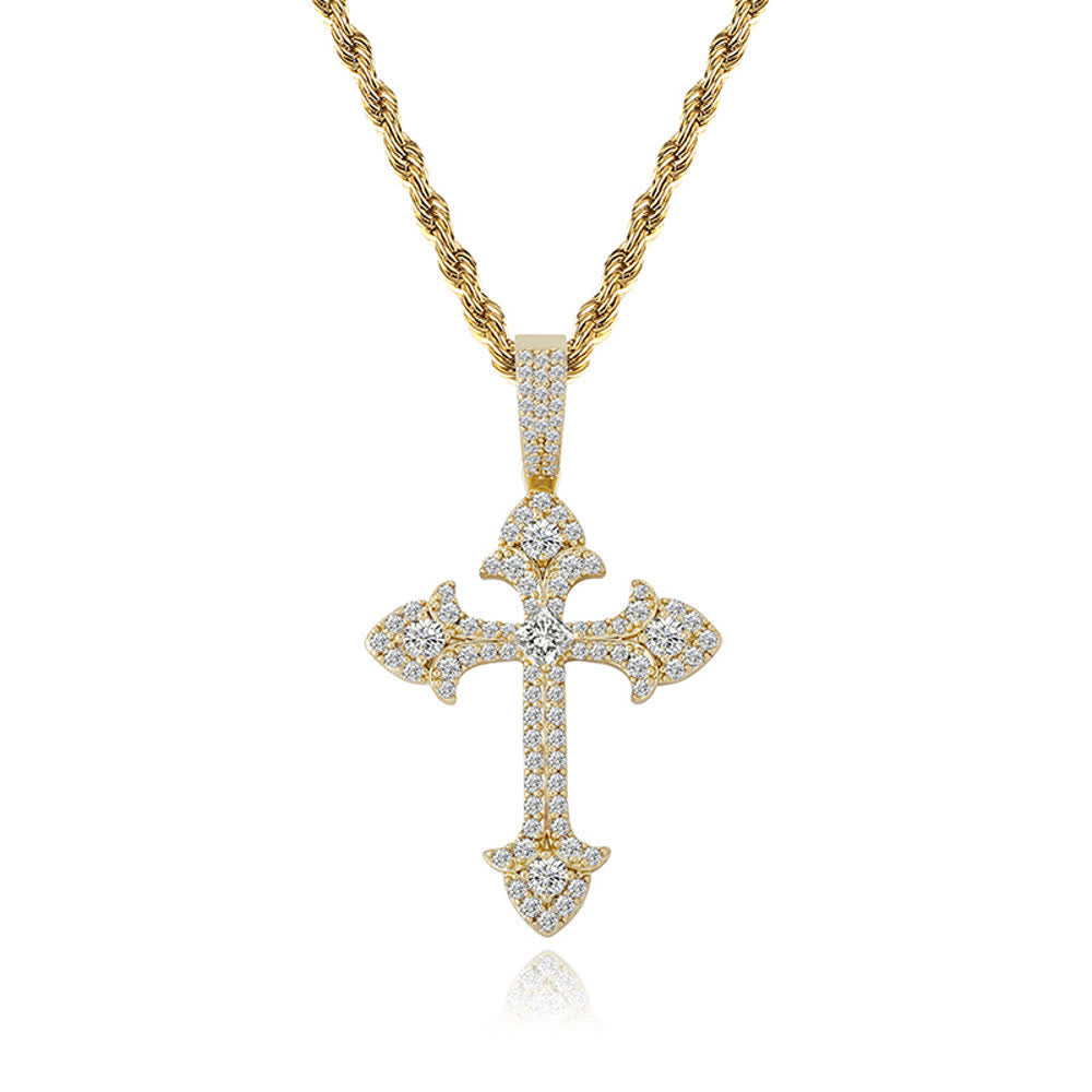Christianartworkshop Sparkling Pavé‑Set Cross Pendant Necklace: Token Of Noble Divine Shelter - image 6