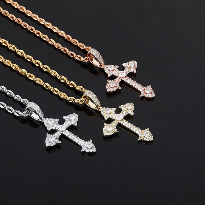 Christianartworkshop Sparkling Pavé‑Set Cross Pendant Necklace: Token Of Noble Divine Shelter - image 3