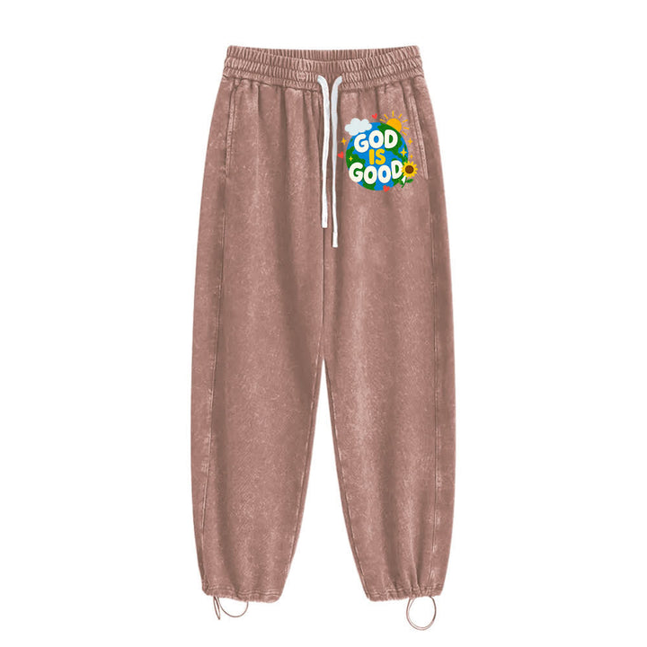 Christianartworkshop God Is Good Sunflower Statement Washed Sweatpants - image 13