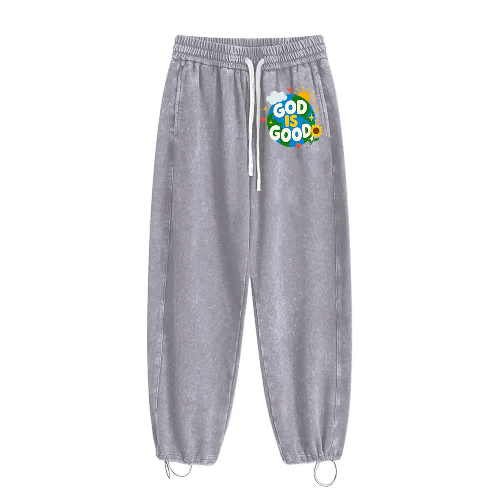 Christianartworkshop God Is Good Sunflower Statement Washed Sweatpants - image 10