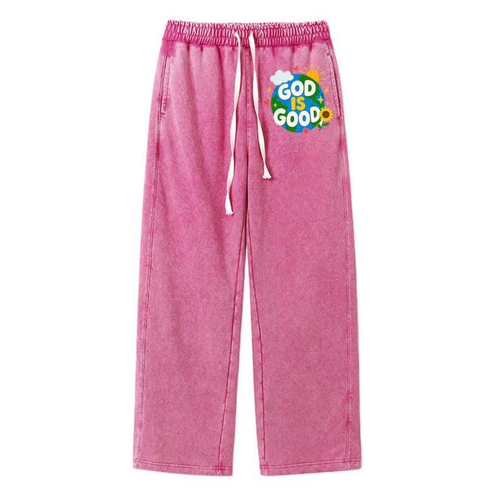 Christianartworkshop God Is Good Sunflower Statement Washed Sweatpants - Rose - 2XL - image 17