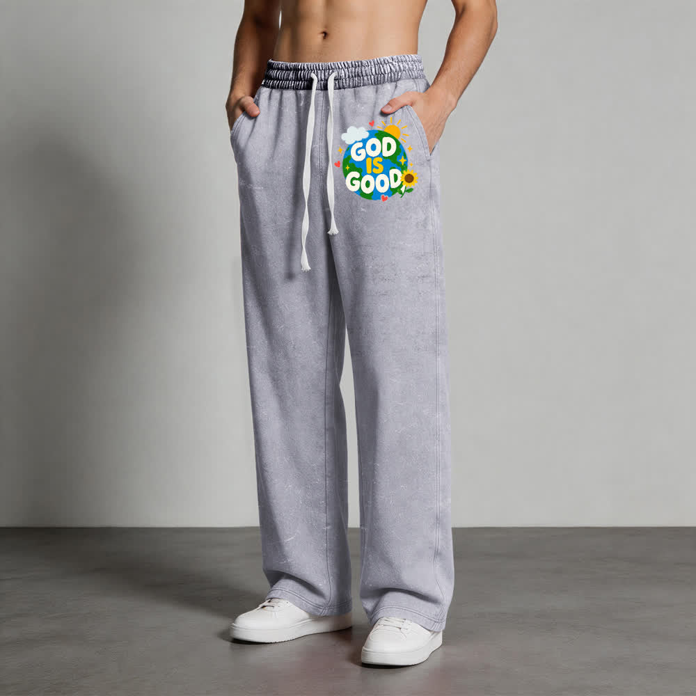 Christianartworkshop God Is Good Sunflower Statement Washed Sweatpants - image 7