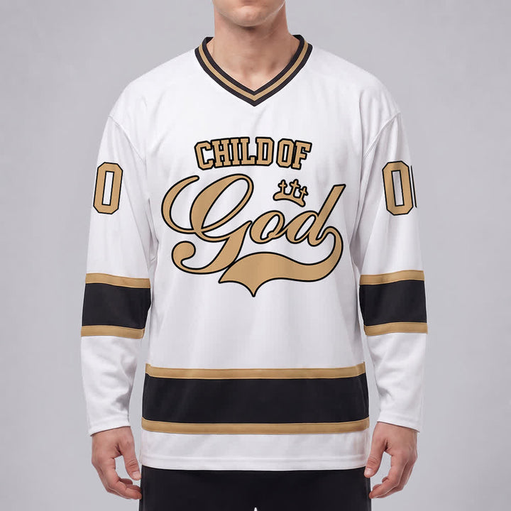 Christianartworkshop Child Of God Print Faith Statement Name & Number Customized Hockey Jersey - image 3