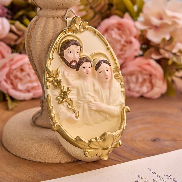 Christianartworkshop Classic Holy Family Holy Water Font Wall Decor: Token of Sacred Comfort - Yellow - image 4