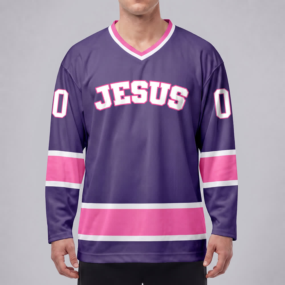 Christianartworkshop Bold JESUS Faith Statement Name & Number Customized Hockey Jersey - image 33