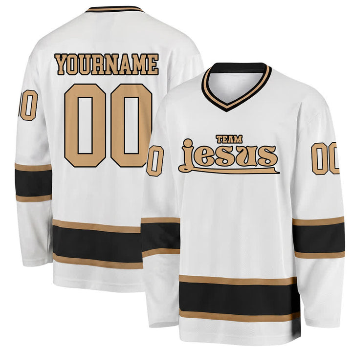 Christianartworkshop Team Jesus Faith Motif Name & Number Customized Hockey Jersey - White - 5XL - Name & Number Customized - image 5