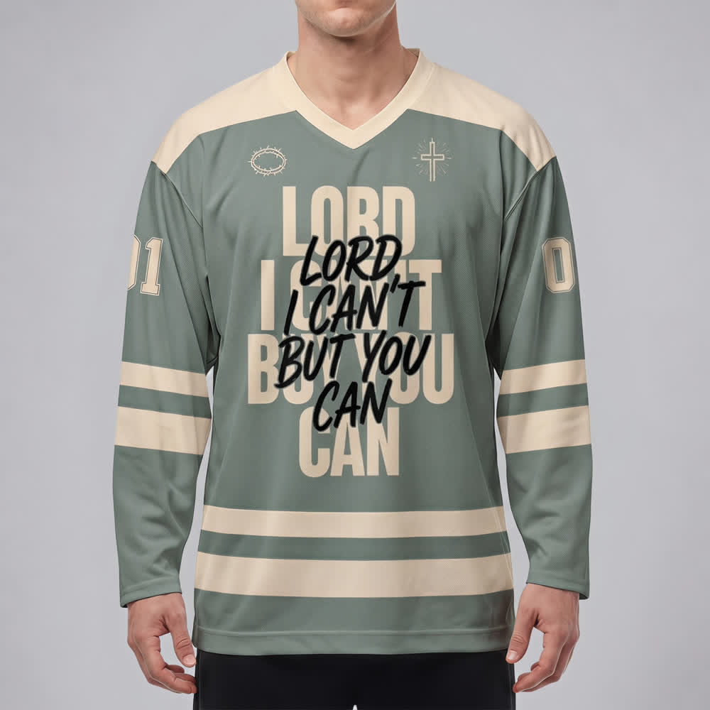 Christianartworkshop Lord I Can't But You Can Streetwear Hockey Jersey - image 3