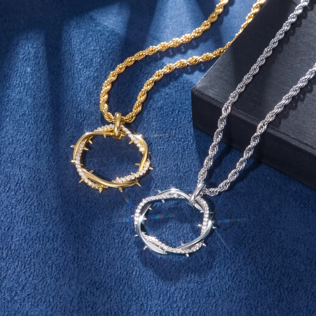 Christianartworkshop Crown of Thorns Zircon Necklace: A Symbol of Christ’s Redemptive Sacrifice - image 3
