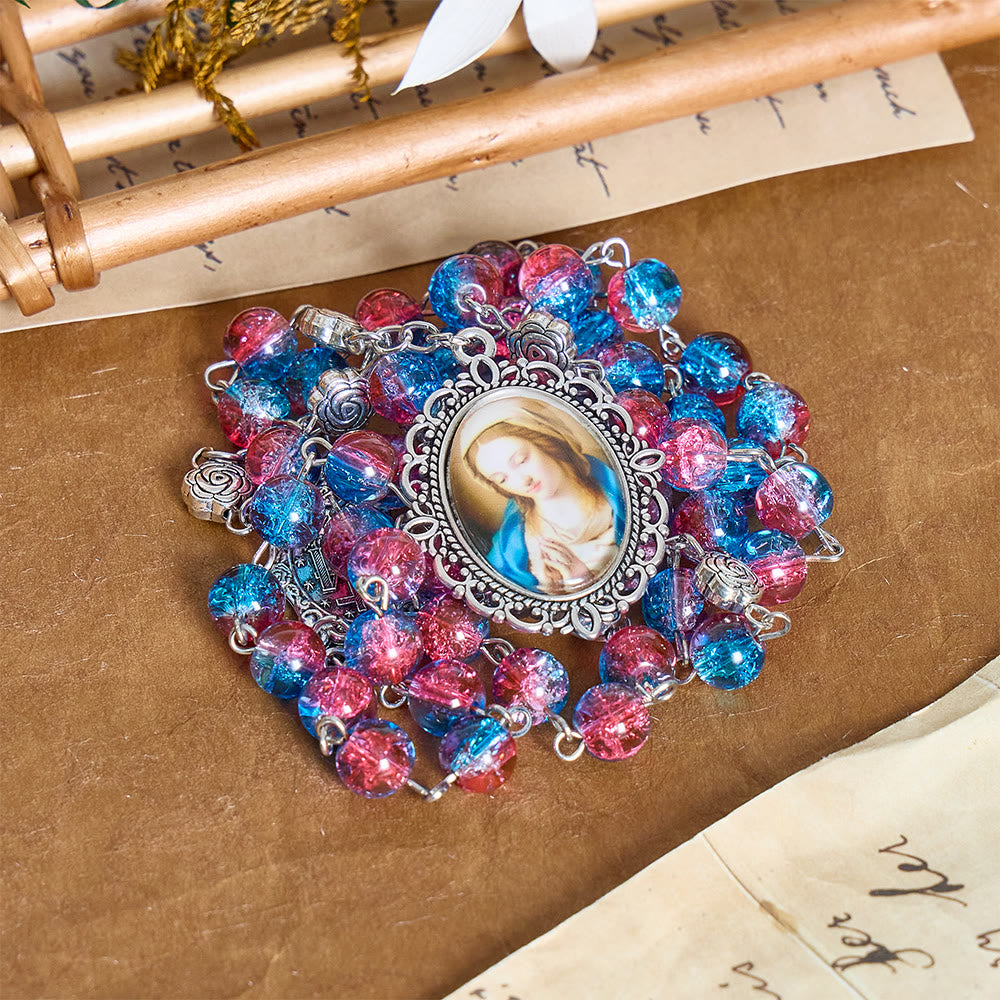 Christianartworkshop Ornate Filigree Our Lady Rosary: Emblem Of Gentle Maternal Blessing - image 1