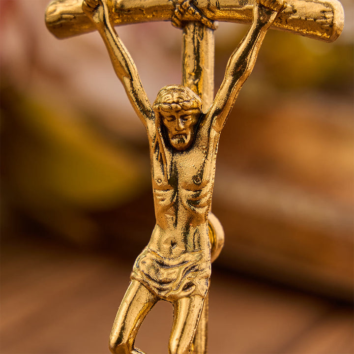 Christianartworkshop Detailed Relief Crucifix Desktop Statue: Sign Of Timeless Redemptive Devotion - image 4