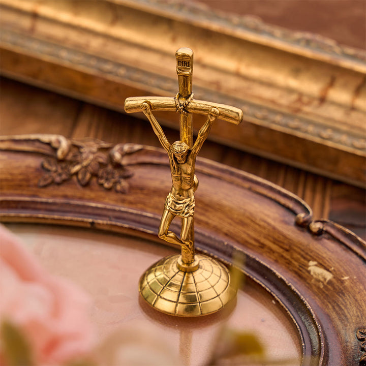 Christianartworkshop Detailed Relief Crucifix Desktop Statue: Sign Of Timeless Redemptive Devotion - image 2