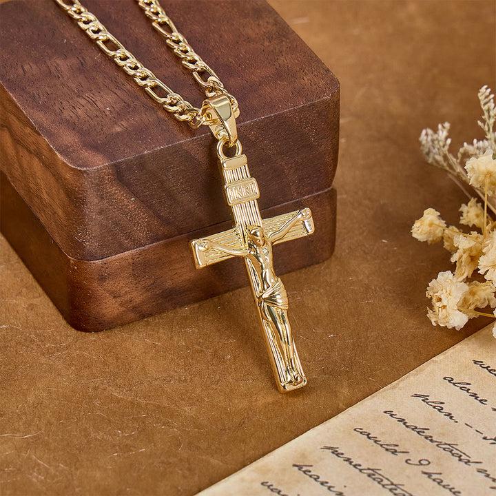 Christianartworkshop Detailed Copper Crucifix Pendant Necklace: Token Of Unending Divine Love - Crucifix - image 0