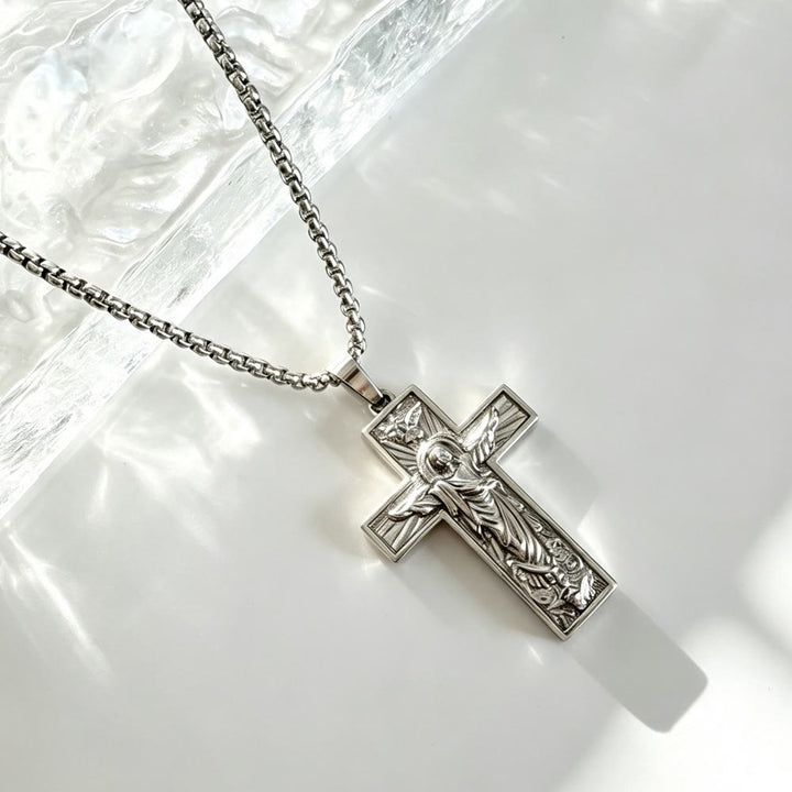 Christianartworkshop Polished Radiant Halo Crucifix Pendant Necklace: Token Of Everlasting Divine Grace - Silver - image 7