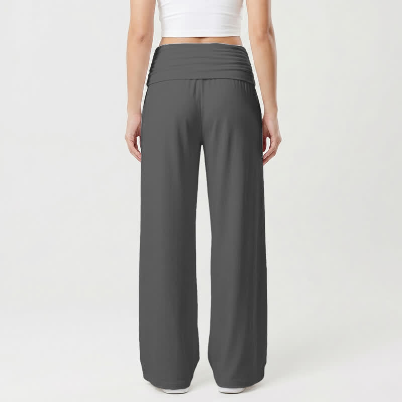 Christianartworkshop Jesus Cross Soft Drape High Waist Women's Wide Leg Pants - image 4