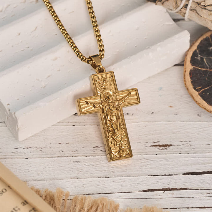 Christianartworkshop Polished Radiant Halo Crucifix Pendant Necklace: Token Of Everlasting Divine Grace - image 6