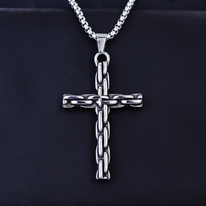 Christianartworkshop Sculpted Chain Cross Necklace: Symbol Of Calm Abiding Peace - Cross - image 0