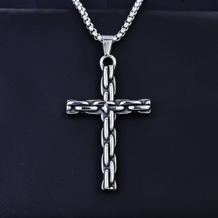 Christianartworkshop Sculpted Chain Cross Necklace: Symbol Of Calm Abiding Peace - Cross - image 0