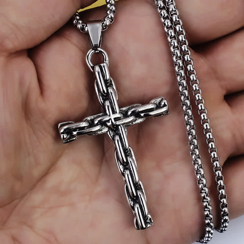 Christianartworkshop Sculpted Chain Cross Necklace: Symbol Of Calm Abiding Peace - image 5
