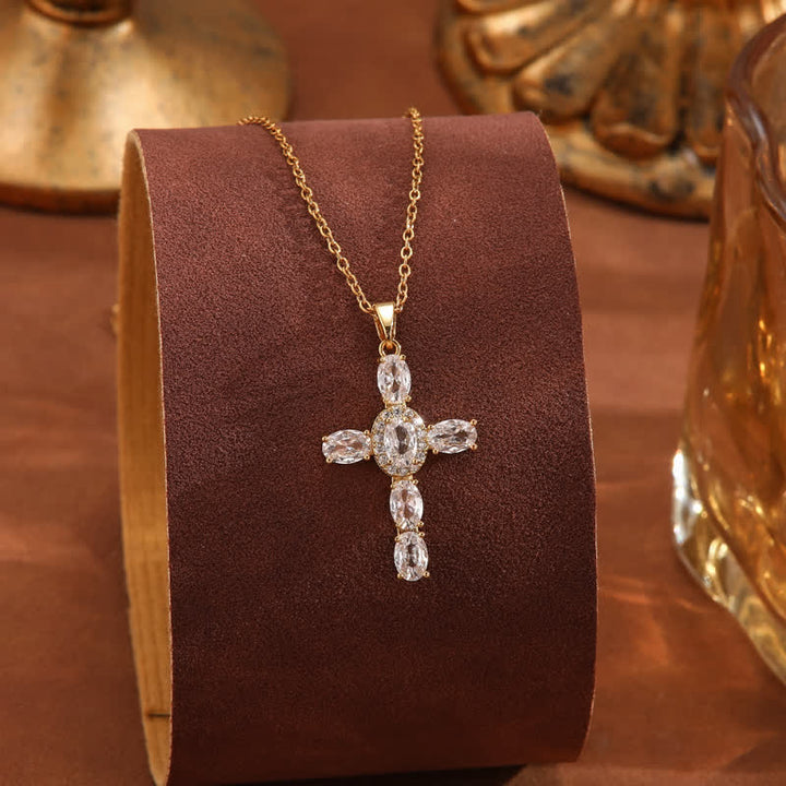 Christianartworkshop Sacred Gem Cross Necklace: Symbol of Calm Abiding Peace - White - image 11