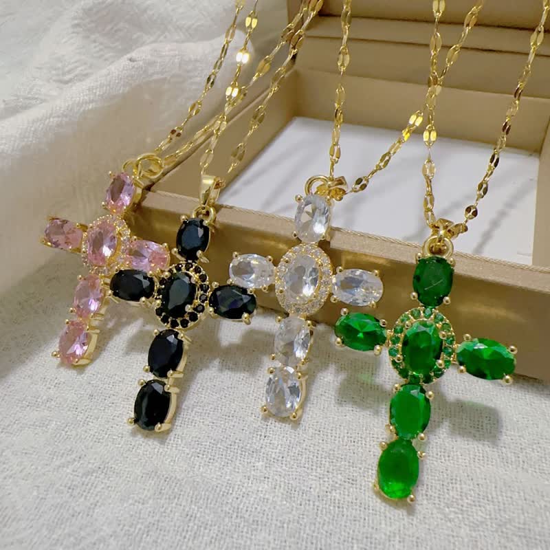 Christianartworkshop Sacred Gem Cross Necklace: Symbol of Calm Abiding Peace - image 2