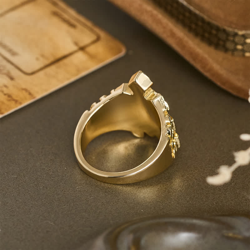 Christianartworkshop Rugged Grain Cross Stainless Steel Ring: Sign of Heavenly Blessings - image 7