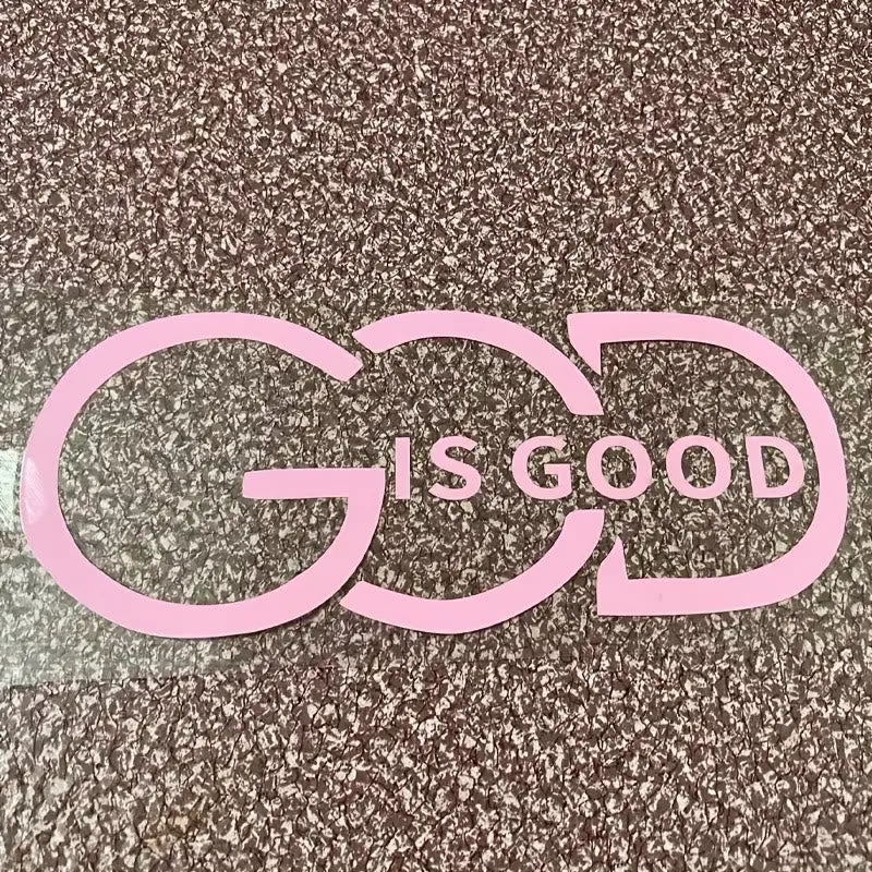 Christianartworkshop GOD IS GOOD Car Decal: Symbol of Faith and Blessing on the Road - Pink - 10pcs - image 13