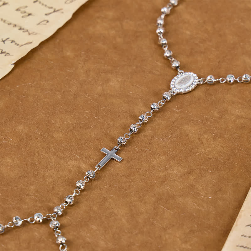 Christianartworkshop Sacred Our Lady Medallion Beaded Chain: Symbol of Calm Abiding Peace - image 15