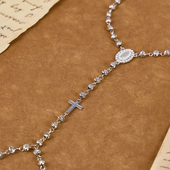 Christianartworkshop Sacred Our Lady Medallion Beaded Chain: Symbol of Calm Abiding Peace - image 15