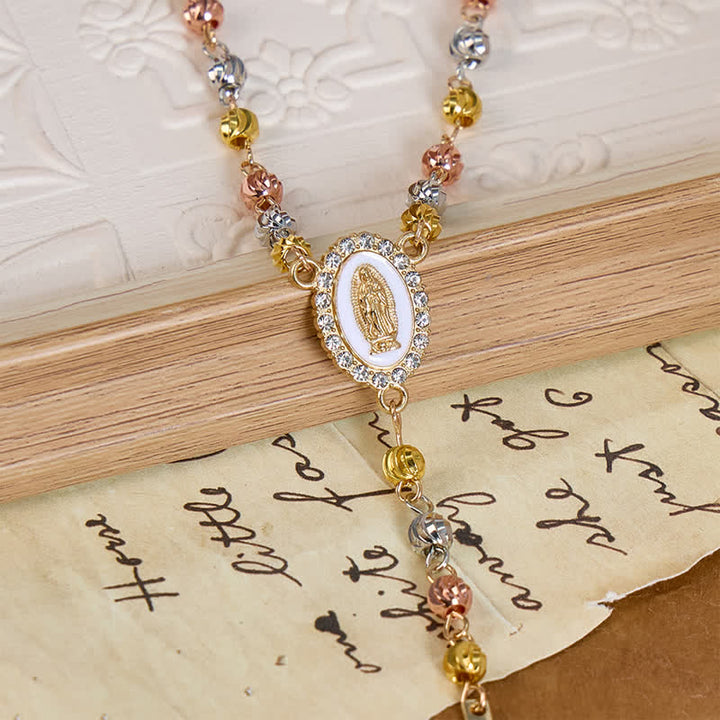 Christianartworkshop Sacred Our Lady Medallion Beaded Chain: Symbol of Calm Abiding Peace - image 5