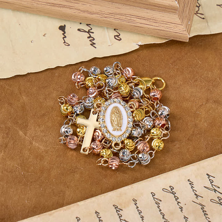 Christianartworkshop Sacred Our Lady Medallion Beaded Chain: Symbol of Calm Abiding Peace - image 2