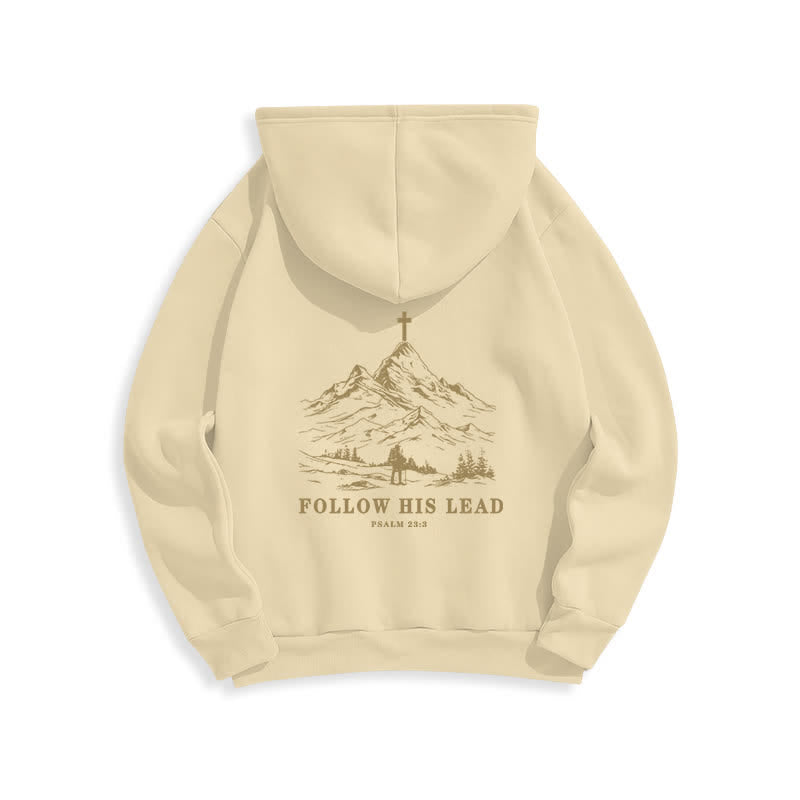 Christianartworkshop Follow His Lead Mountain Cross Pullover Hoodie - Beige - 2XL - image 13