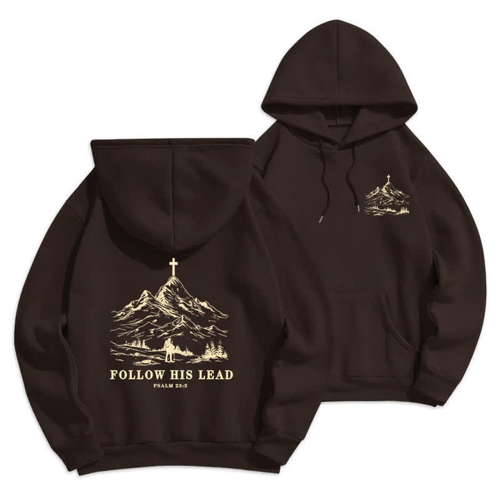 Christianartworkshop Follow His Lead Mountain Cross Pullover Hoodie - Brown - 2XL - image 18