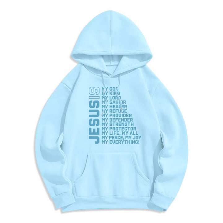 Christianartworkshop Jesus Is Statement Fleece Lined Streetwear Pullover Hoodie - Blue - 2XL - image 5