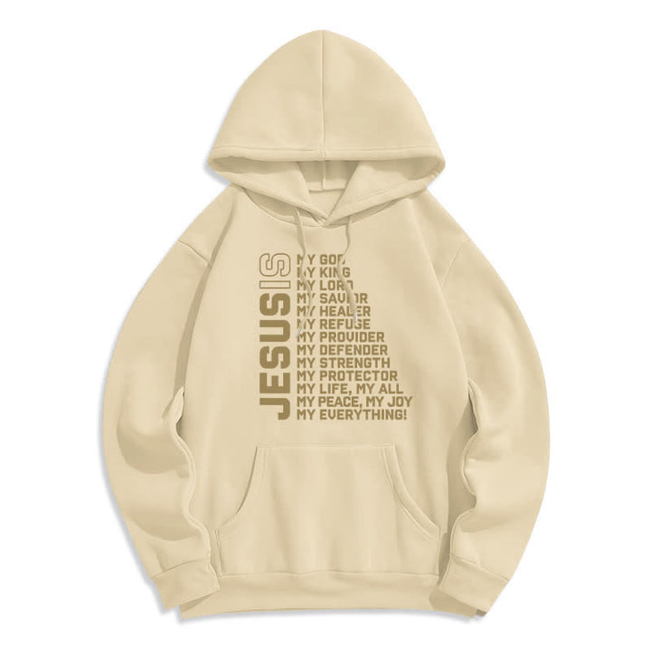 Christianartworkshop Jesus Is Statement Fleece Lined Streetwear Pullover Hoodie - Beige - 2XL - image 6
