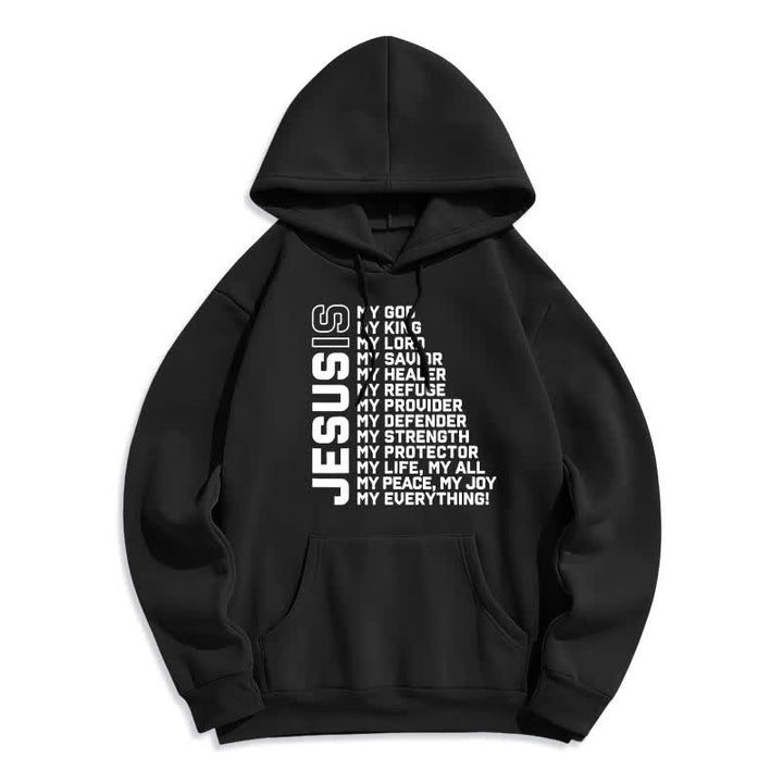 Christianartworkshop Jesus Is Statement Fleece Lined Streetwear Pullover Hoodie - Black - 2XL - image 2