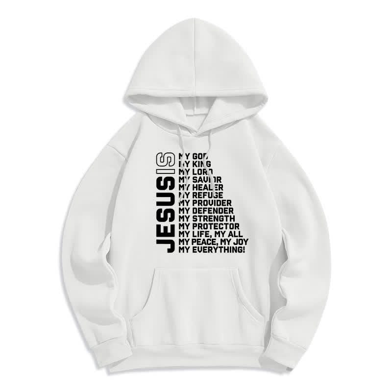 Christianartworkshop Jesus Is Statement Fleece Lined Streetwear Pullover Hoodie - White - 2XL - image 1