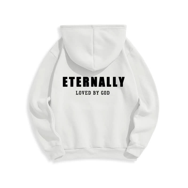 Christianartworkshop Eternally Loved By God Fleece Pullover Hoodies - White - 2XL - image 4