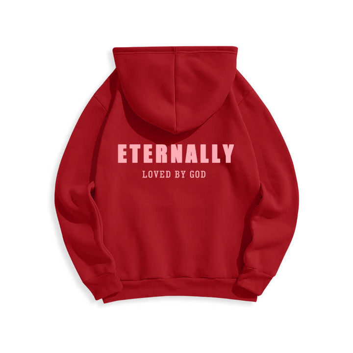 Christianartworkshop Eternally Loved By God Fleece Pullover Hoodies - Red - 2XL - image 19