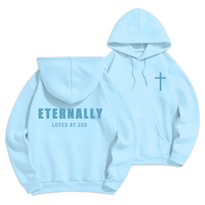 Christianartworkshop Eternally Loved By God Fleece Pullover Hoodies - Blue - 2XL - image 21
