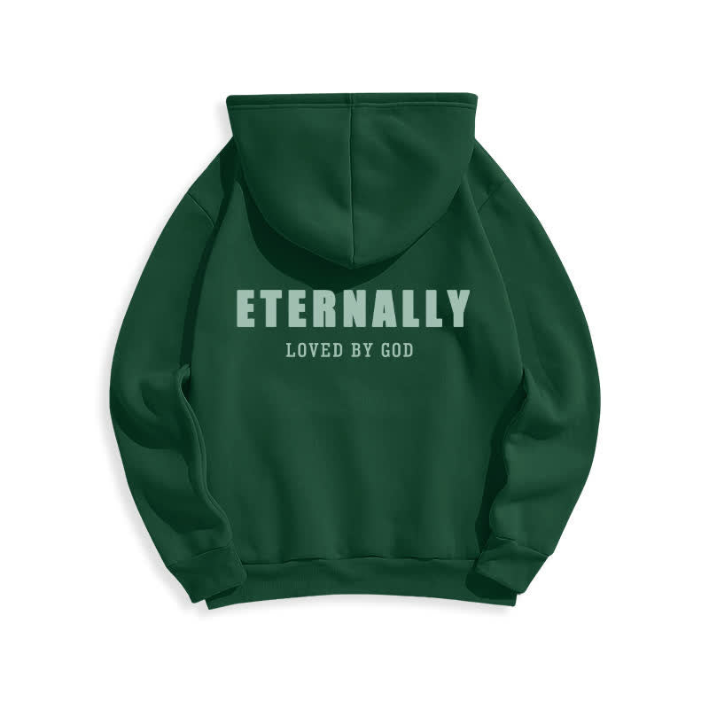 Christianartworkshop Eternally Loved By God Fleece Pullover Hoodies - Green - 2XL - image 10