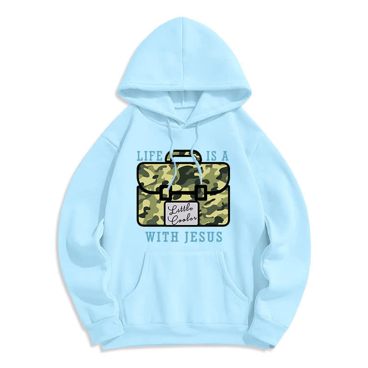 Christianartworkshop Life With Jesus Camo Graphic Fleece Pullover Hoodie - Blue - 2XL - image 5