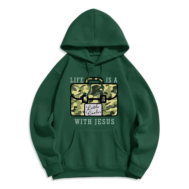 Christianartworkshop Life With Jesus Camo Graphic Fleece Pullover Hoodie - image 3