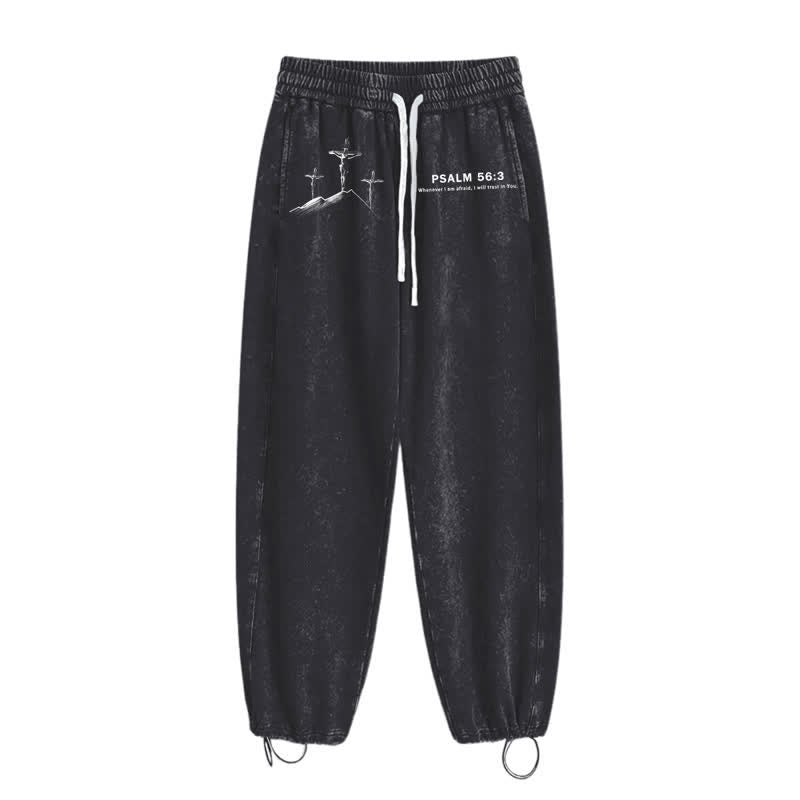 Christianartworkshop Psalm 56:3 Cross Graphic Blush Washed Sweatpants - image 10