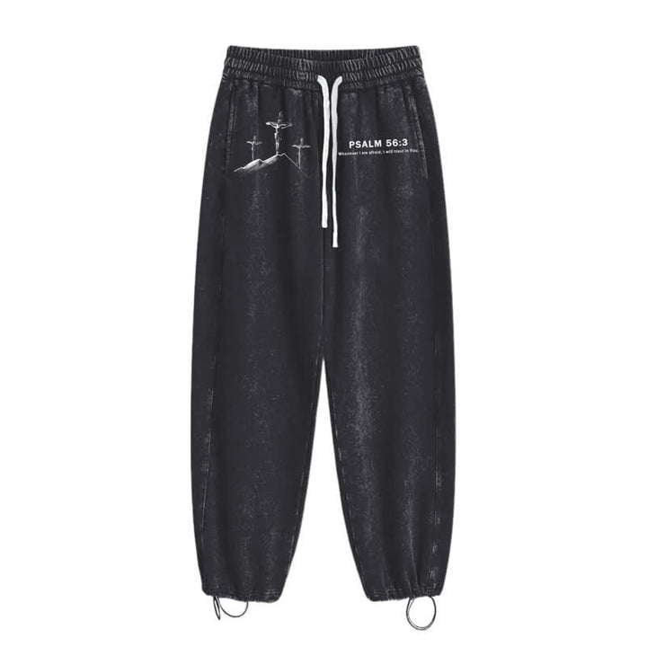 Christianartworkshop Psalm 56:3 Cross Graphic Blush Washed Sweatpants - image 10