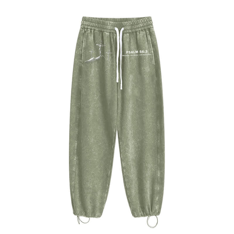 Christianartworkshop Psalm 56:3 Cross Graphic Blush Washed Sweatpants - image 25